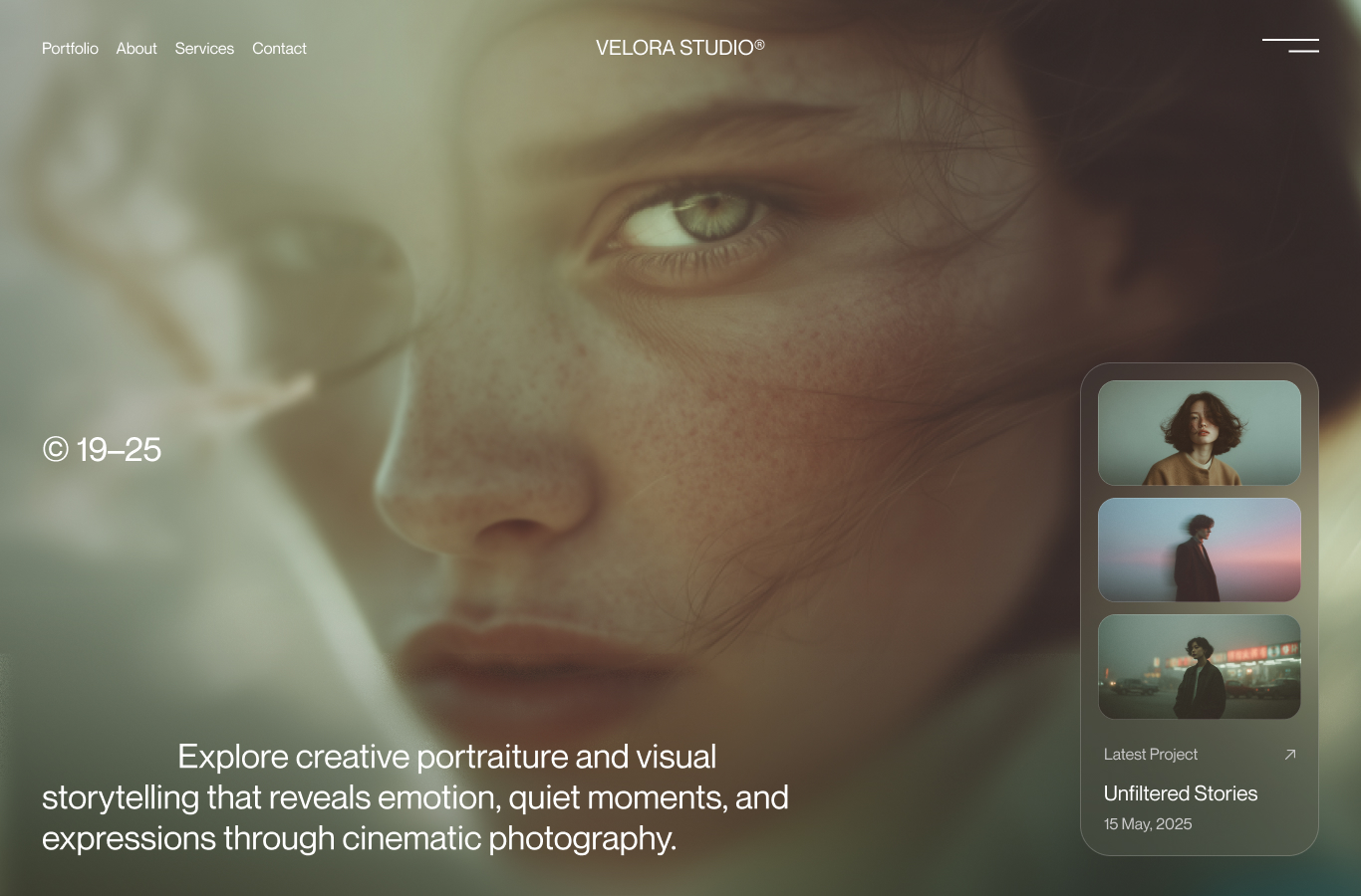 Hero section concept for a creative agency